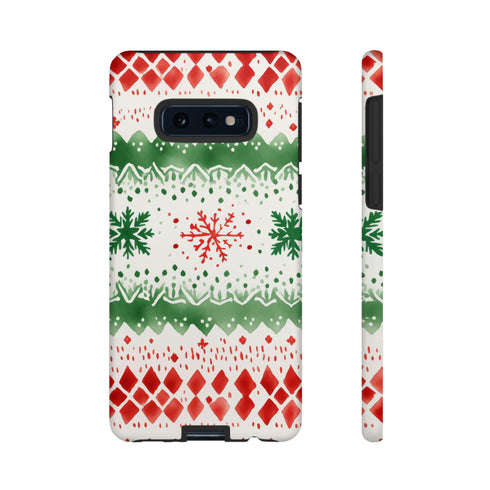 Watercolor Christmas Knitting - Impact Resistant Phone Case Samsung Galaxy S10E Matte